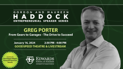 Greg Porter - 2024 - Haddock Entrepreneurial Speaker Series